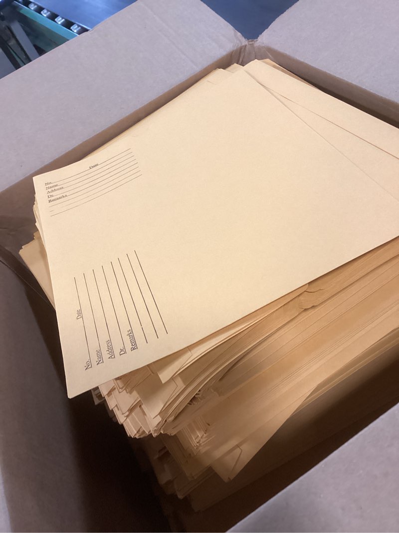 Condition photo showing Good Condition for the file king negative preserver envelope | 10-½” x 12-½” | box of 500 | made in the usa | heavy duty preprinted x-ray jacket | offset thumb cut | ideal for radiology departments and medical offices