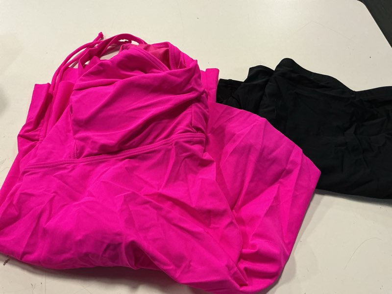 Condition photo showing Good Condition for aqua eve women plus size tankini swimsuit two piece flowy swimdress bathing suits with shorts 20 plus hot pink