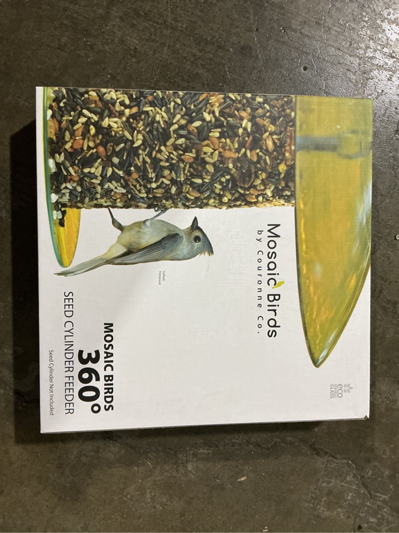 Condition photo showing New/Like New for Mosaic Birds 360 Degree Seed Cylinder Feeder  M391-200-15  15 inches wide  Cobalt Blue