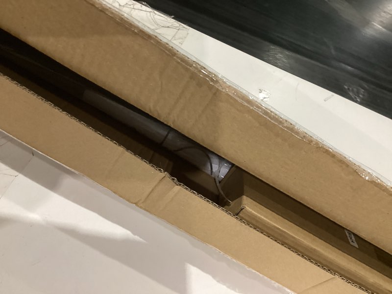 Condition photo showing As Is for Adjustable 30-45 inches Curved Shower Curtain Rod, Premium Stainless Steel Rustproof Shower Rod for Bathroom, Need to Drill, Black Black 30-45 inches