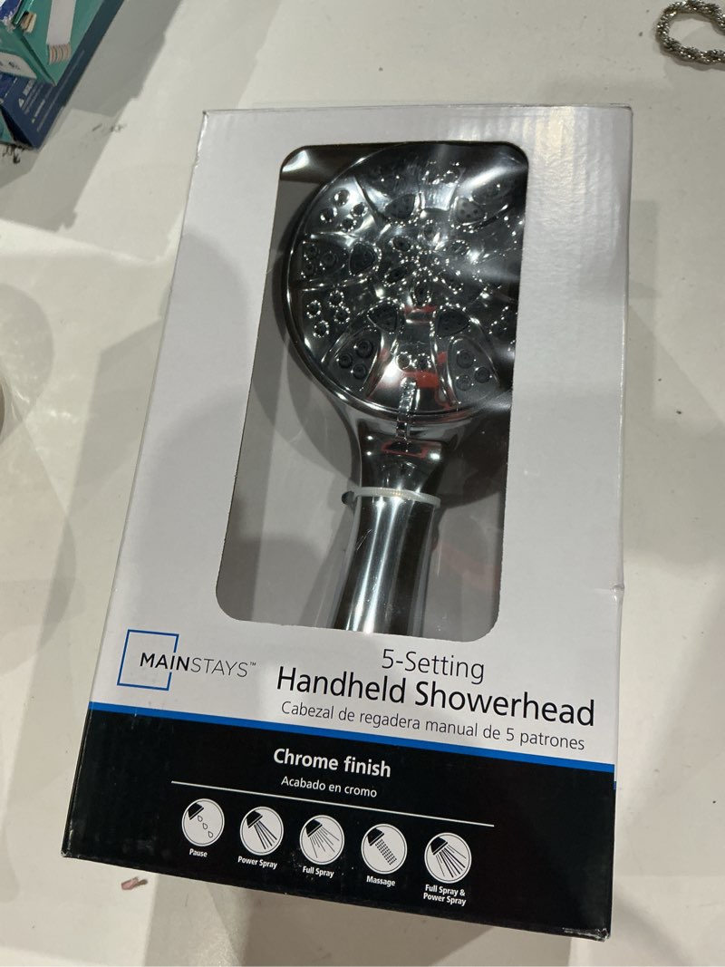 Condition photo showing Good Condition for mainstays 5-setting hand held shower head, chrome