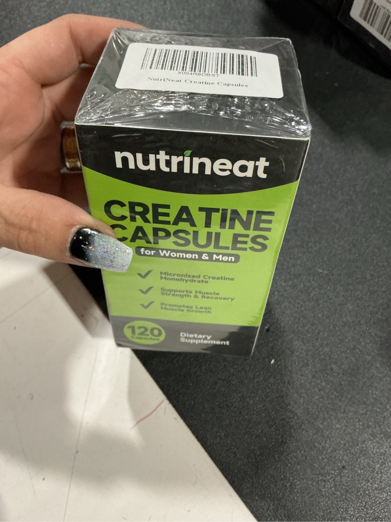 Condition photo showing New/Like New for creatine capsules (120 capsules), creatine monohydrate capsule, creatine supplements for women & men, 1000 mg per serving, workout nutrition for men and women
