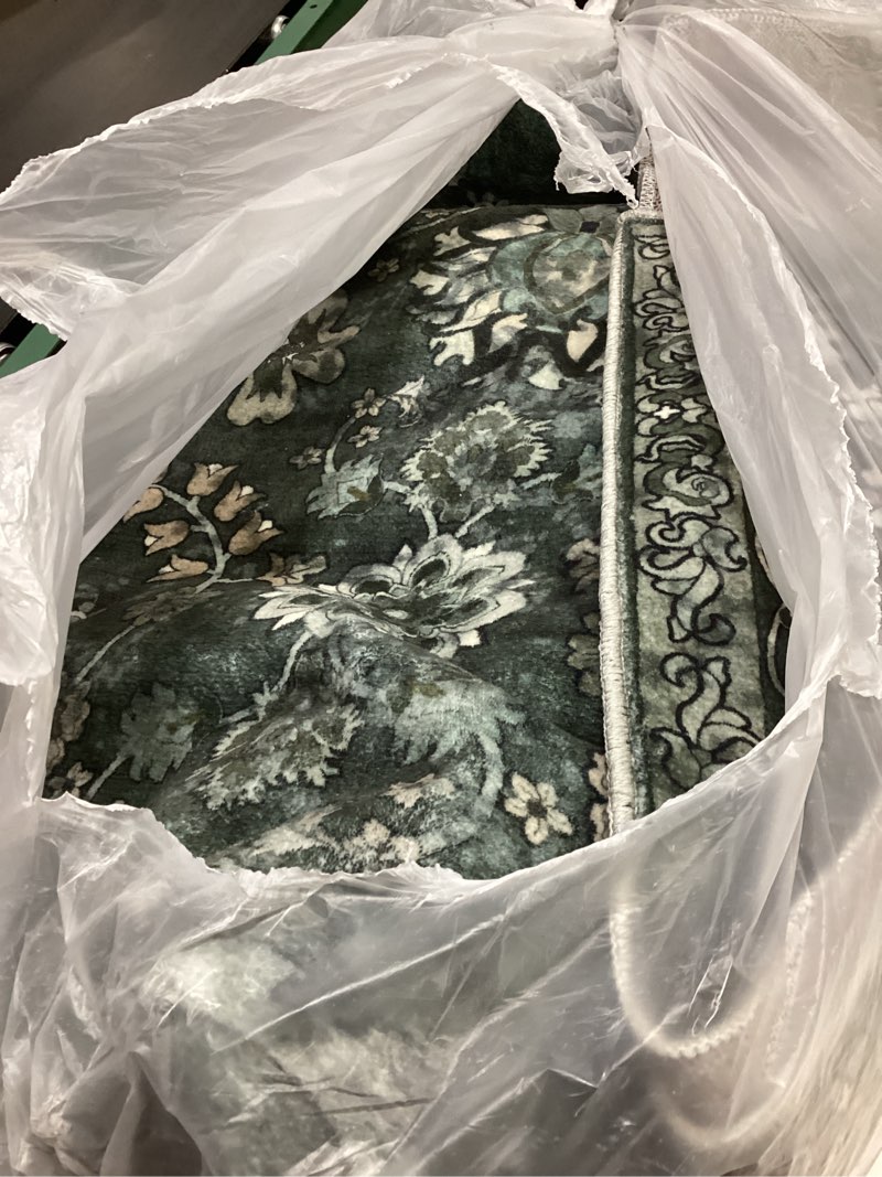 Condition photo showing Good Condition for arkiiki 8x10 washable rugs for living room, soft large rugs green area rug, indoor vintage carpet for bedroom dining room office, rubber backed non slip low pile mat, dark olive green green 8' x 10' (rectangular)