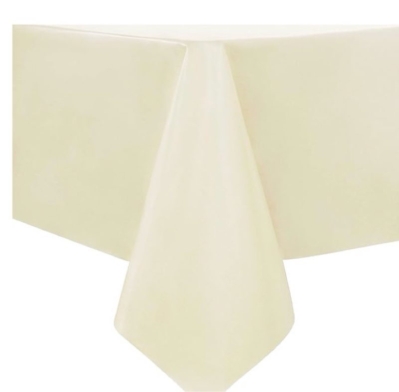 Enjoyidea Vinyl Tablecloth with Flannel Backing-6 Pack Ivory 60x102 Inch Outdoor Waterproof Rectangl