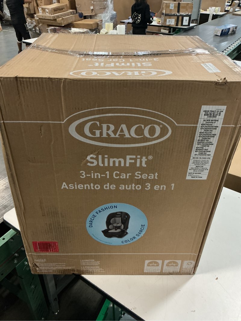Condition photo showing New/Like New for Graco Slimfit 3 in 1 Convertible Car Seat | Slim & Comfy Design Saves Space in Your Back Seat, Darcie SlimFit Darcie 2.0