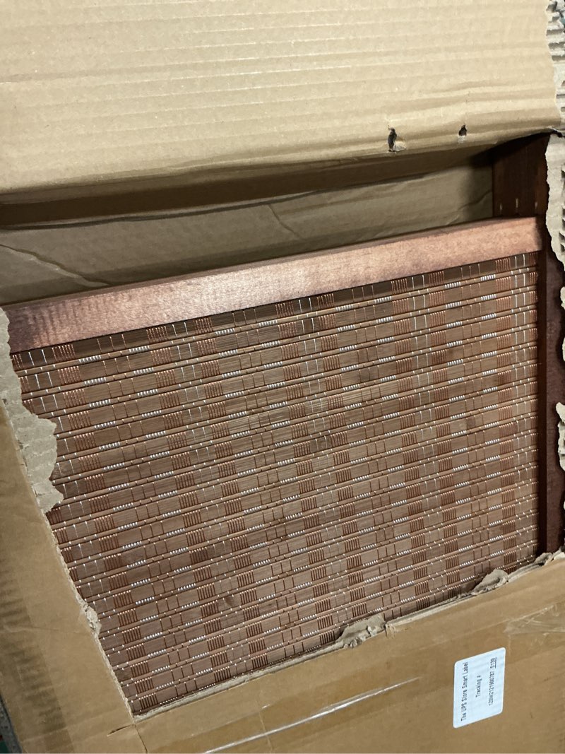 Condition photo showing Good Condition for 3 panel short room divider screen,brown freestanding partition,small bamboo panel divider for room seperation,3.95 ft tall brown 3 panel