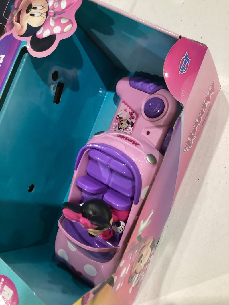 Condition photo showing Good Condition for rc car minnie mouse – disney junior 1:32 scale vehicle with non-removable figure – pink remote control car by jada toys