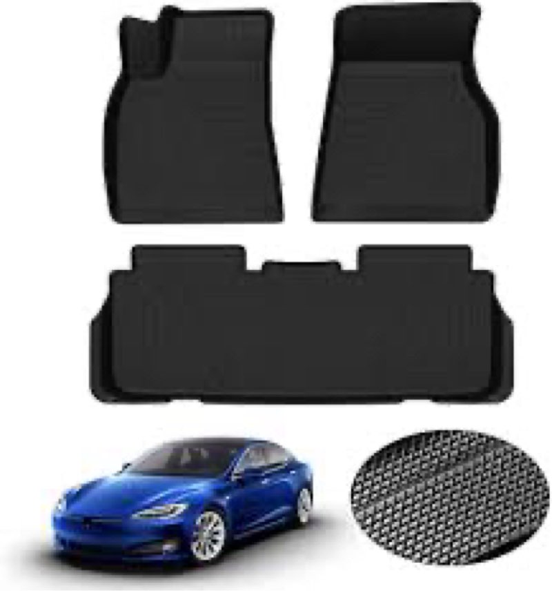 XPHAZZ Floor Mat 3PCS Set Compatible with (2021-2025) Tesla Model S, Custom-Fit All Weather Protecti