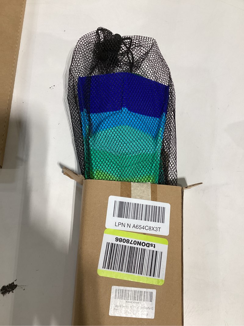 Condition photo showing As Is for swimming training fins,comfortable silicone flippers for swimming and diving,size suitable kids girls boys adult aa-sixcolorful xxs ( us kids 11.5-13 )