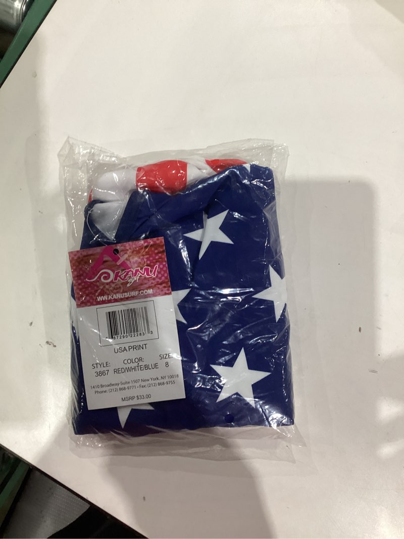 Condition photo showing New/Like New for Kanu Surf Girls Melanie Beach Sport 2-pc UPF 50+ Banded Tankini 8 Usa Red/White/Blue