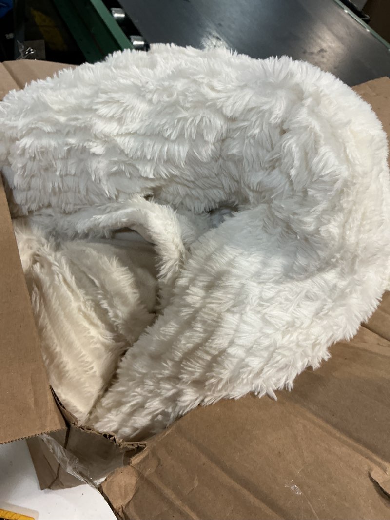 Condition photo showing As Is for (similar) white comforter sets full/queen - ultra soft shaggy flannel velvet fluffy fuzzy 3pc bedding set ?comforter x 1 pillowcases x 2?