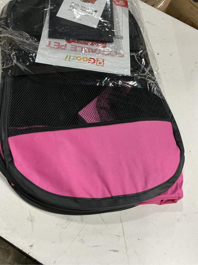 Condition photo showing Good Condition for goozii portable dog playpen for small dogs indoor outdoor, foldable pet puppy playpens kennel tent with top cover door for house cat kitty for dog lover as (medium size, pink) pink m [35.5" x 35.5" x 23.1"]