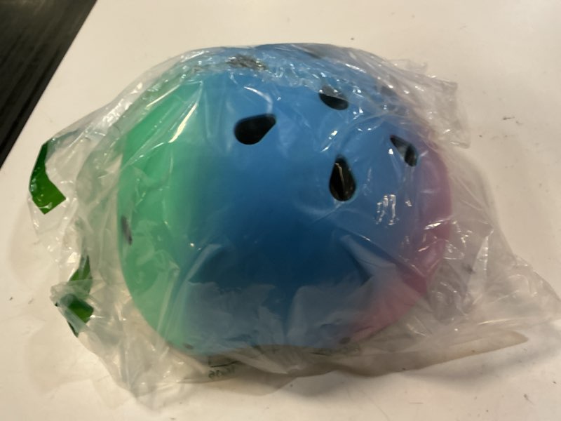Condition photo showing Good Condition for adjustable color gradient toddler kids bike helmet for 3-5-8-14+ages girls boys.skateboard bicycle toddler helmet 2-4 years for multi-sports cycling scooter inline roller skates rollerblading gradient-a medium