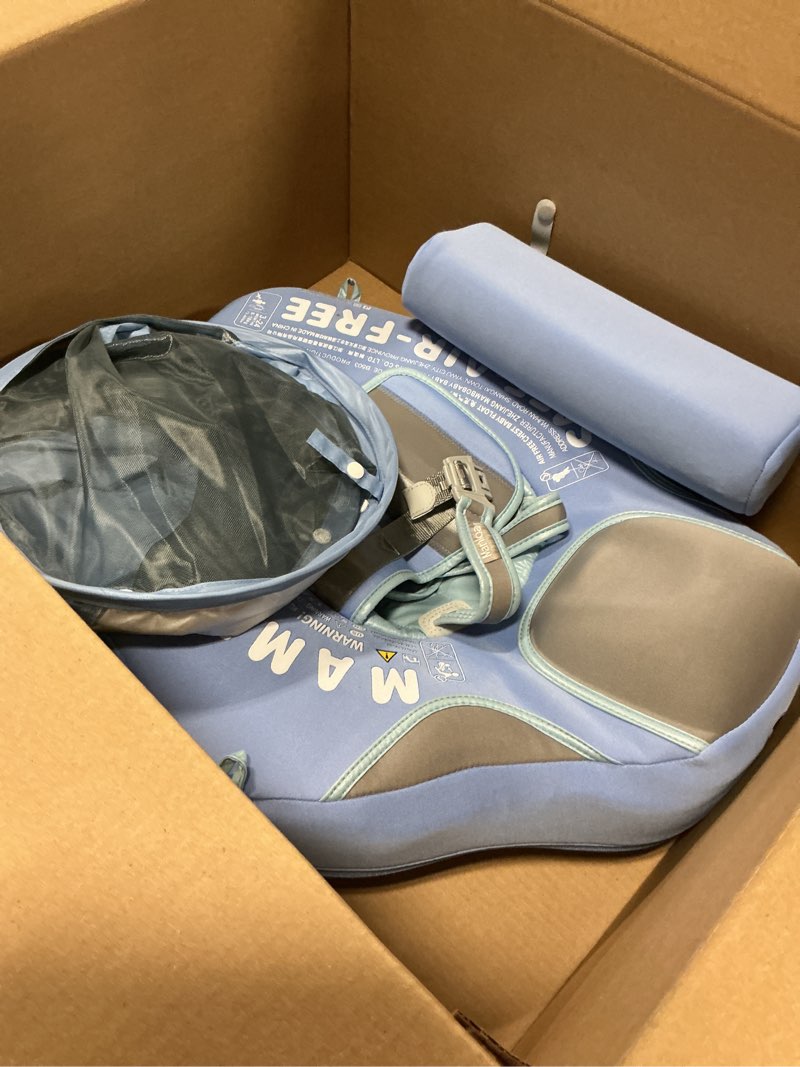 Condition photo showing As Is for Mambobaby Baby Float with Canopy & Tail Non-Inflatable Baby Swim Float Upgrade Soft Infant Pool Float Sun Protection Newborn Pool Float 3-24 Months Skin-Friendly Material for Toddler Boys Girls SHARK BLUE