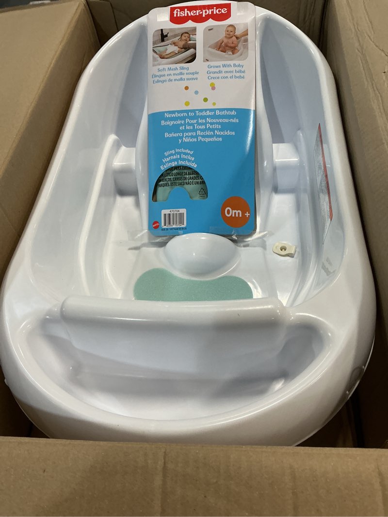 Condition photo showing Good Condition for fisher-price™ 3-n-1 grow with baby infant to toddler bath tub with supportive sling