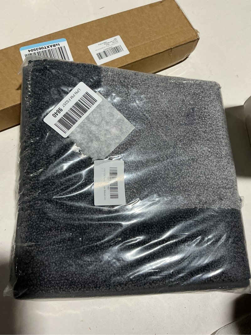 Condition photo showing New/Like New for machine washable kitchen rug 24" x 36", non slip kitchen mat for floor, absorbent entrance throw rug for bedroom, hallway, bathroom, door 24" x 36" grey