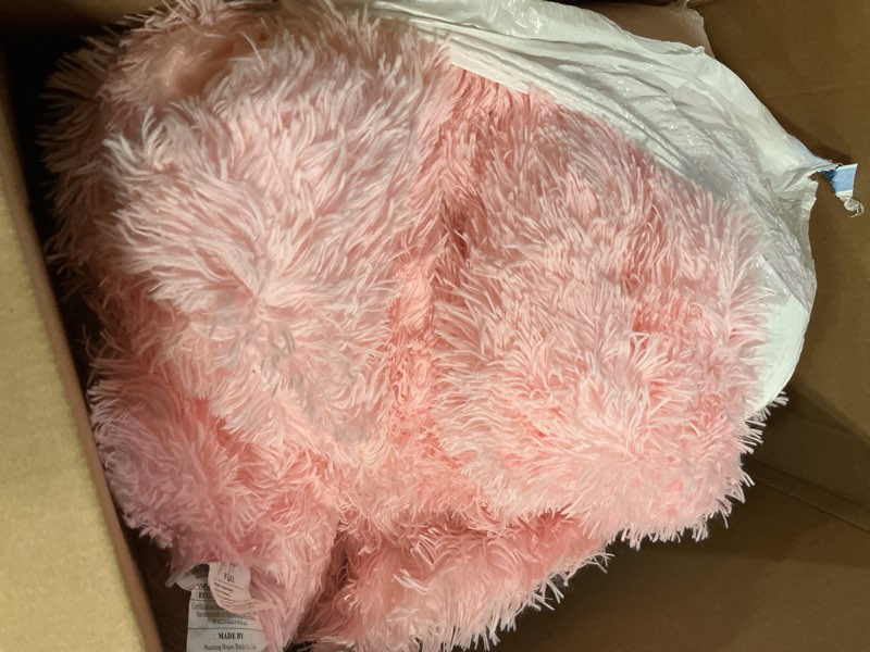 Condition photo showing As Is for Fluffy Faux Fur Pink Comforter Cover Set Full  - Ultra Soft Plush Pink Bedding Sets 3 Pieces (1 Fluffy Duvet Cover + 2 Faux Fur Pillow case) Cute Bed Set (Light Pink,full) Light Pink Full