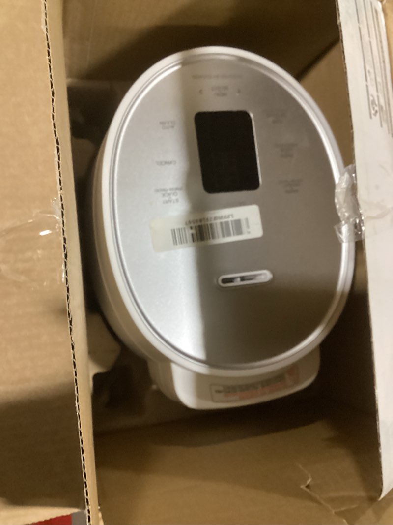 Condition photo showing As Is for CUCKOO Micom Rice Cooker 3-Cup Uncooked / 6-Cup Cooked with Nonstick Inner Pot, Small Rice Maker with 8 Menu Options, Fuzzy Logic Technology, Auto Clean, Quick Rice Mode, White (CR-0375FW) WHITE 3 CUP