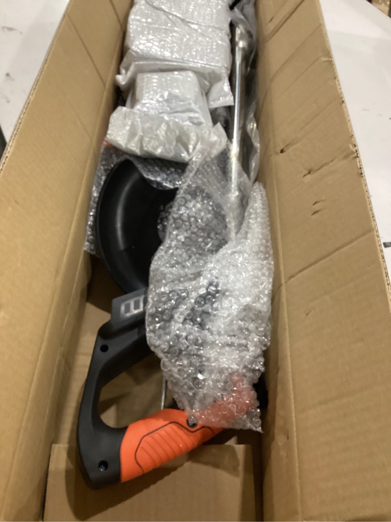 Condition photo showing Good Condition for stringless weed wacker electric weed wacker cordless with wheels, 2pcs batteries&4 types blades,lightweight, 21v weed trimmer 3-in-1 grass trimmer/brush cutter/edger, for thick weeds&yard garden