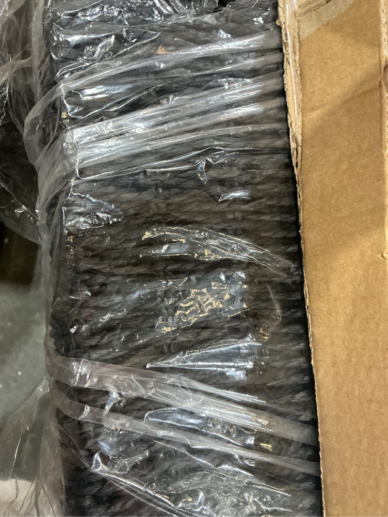 Condition photo showing New/Like New for set of 2 hand-woven paper rope wicker baskets, storage basket, foldable cube storage bins, black storage cubes, square baskets for organizing shelves decor, 12x12x12in paper rope black