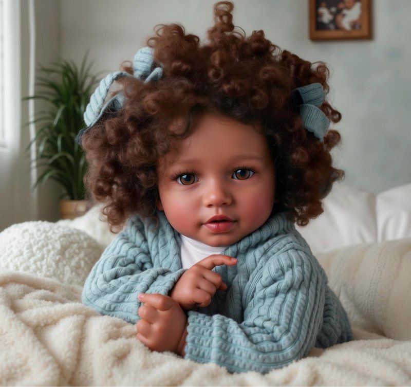 BABESIDE Lifelike Reborn Baby Dolls Black Girl, 20 Inch Soft Body Realistic Newborn Baby Doll Poseable Limbs Real Life Baby Dolls with Clothes and Toy Gift for Kids Age 3+