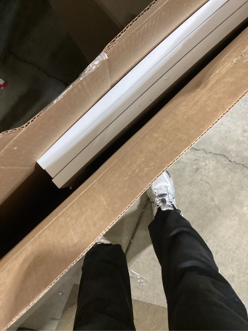 Condition photo showing As Is for pawland free standing dog gates for the house stairs doorways indoor foldable wooden small white pup
