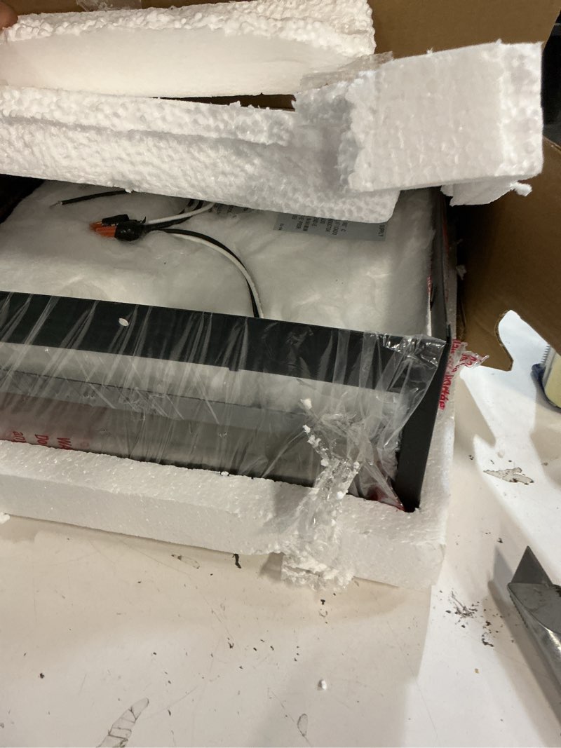 Condition photo showing As Is for quoizel breitling 2-light matte black indoor/outdoor flush mount light