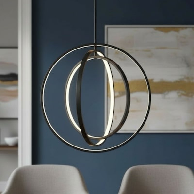 origin 21 irvington 1 -light black modern/contemporary acrylic geometric led