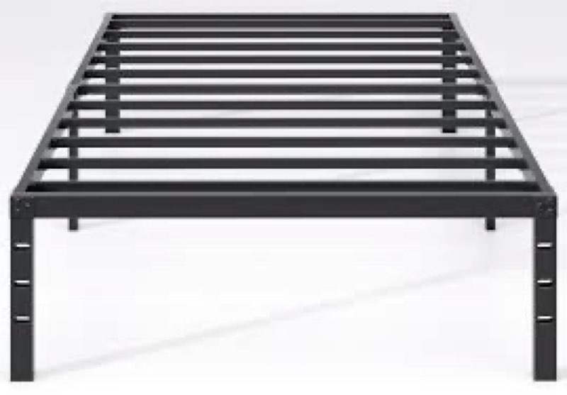 NEW JETO Metal Bed Frame,Twin Size Bed Frame with Storage Space,Heavy Duty Sturdy Mattress Foundatio