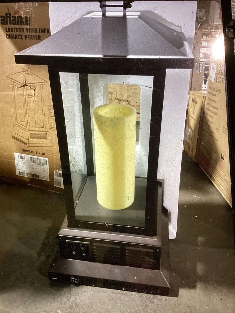 Condition photo showing Good Condition for 1,500-watt electric lantern infrared quartz space heater with remote control in bronze