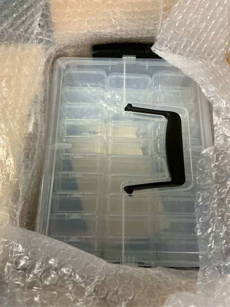 Condition photo showing New/Like New for Bead Organizer Box 90 Pcs, 3-Tier Large Capacity Stackable Bead Storage Containers, Portable Plastic Craft Organizers for Jewelry Making, Bracelets, DIY, Nail Art Charms