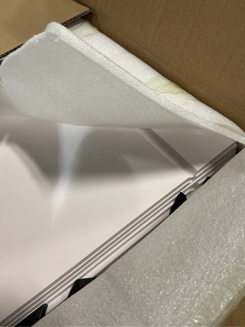 Condition photo showing Good Condition for 5 Pcs Wire Rack Covers 24x16x3 inch PVC Pantry Shelf Cover 0.31 inch Thick Removable Closet Wire Rack Shelf Covers,Decoration Kitchen Bathroom Office Shelving (Light Luxury White, 24x16x3 inch) 24x16x3in Light Luxury White