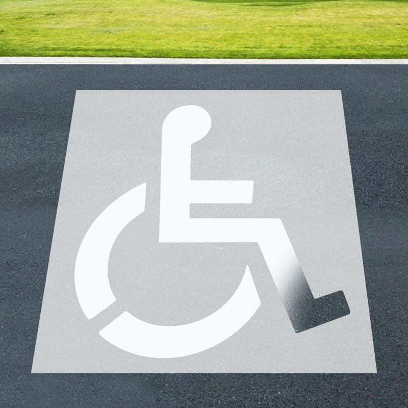 ZUKNC 36" x 36" (2-Pack), Handicap Parking Stencil, ADA Compliant, Reusable Roll-Up Waterproof Handi
