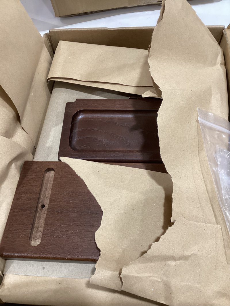 Condition photo showing Good Condition for TESLYAR Wood Phone Docking Station for Men - Desk or Nightstand Organizer - Birthday Gifts for Husband, Dad - Anniversary Idea from Wife - Key Holder, Stand Wallet, Watch & Essentials (Bourbon Brown)