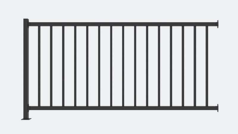 Cr fence and rail 6’ guard rail section and middle post