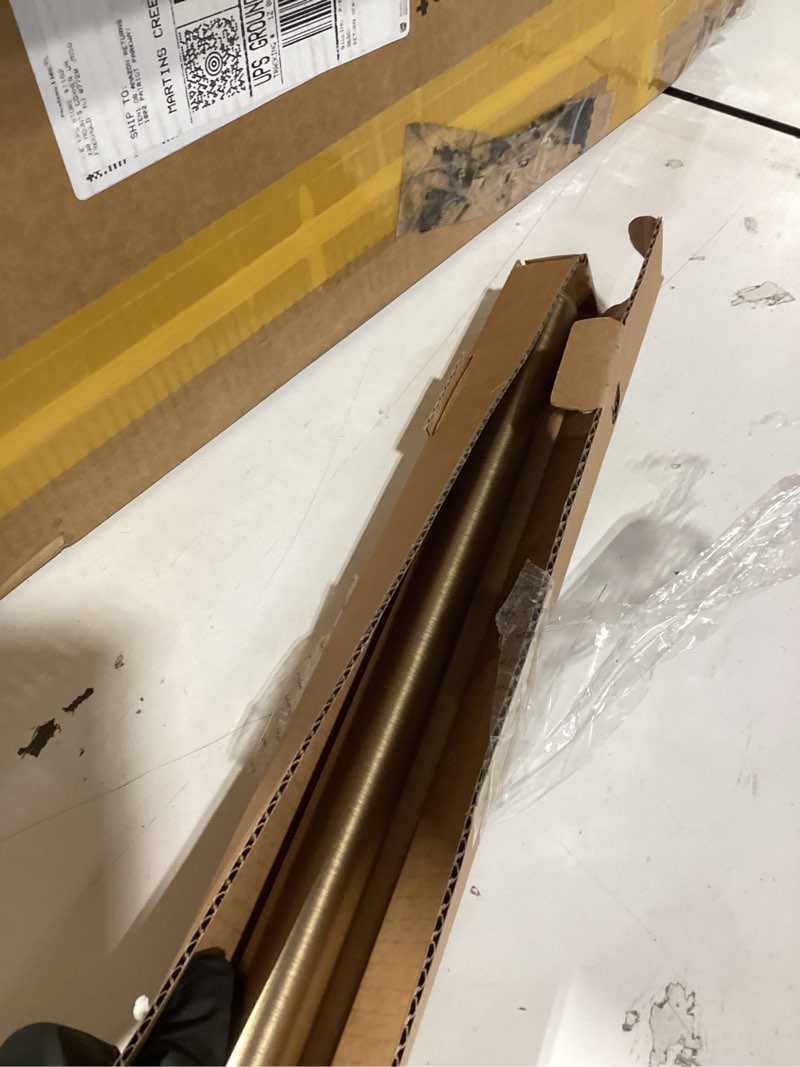 Condition photo showing New/Like New for ivilon drapery window curtain rod - end cap style design 1 inch pole. 28 to 48 inch color warm gold 28 to 48 in.