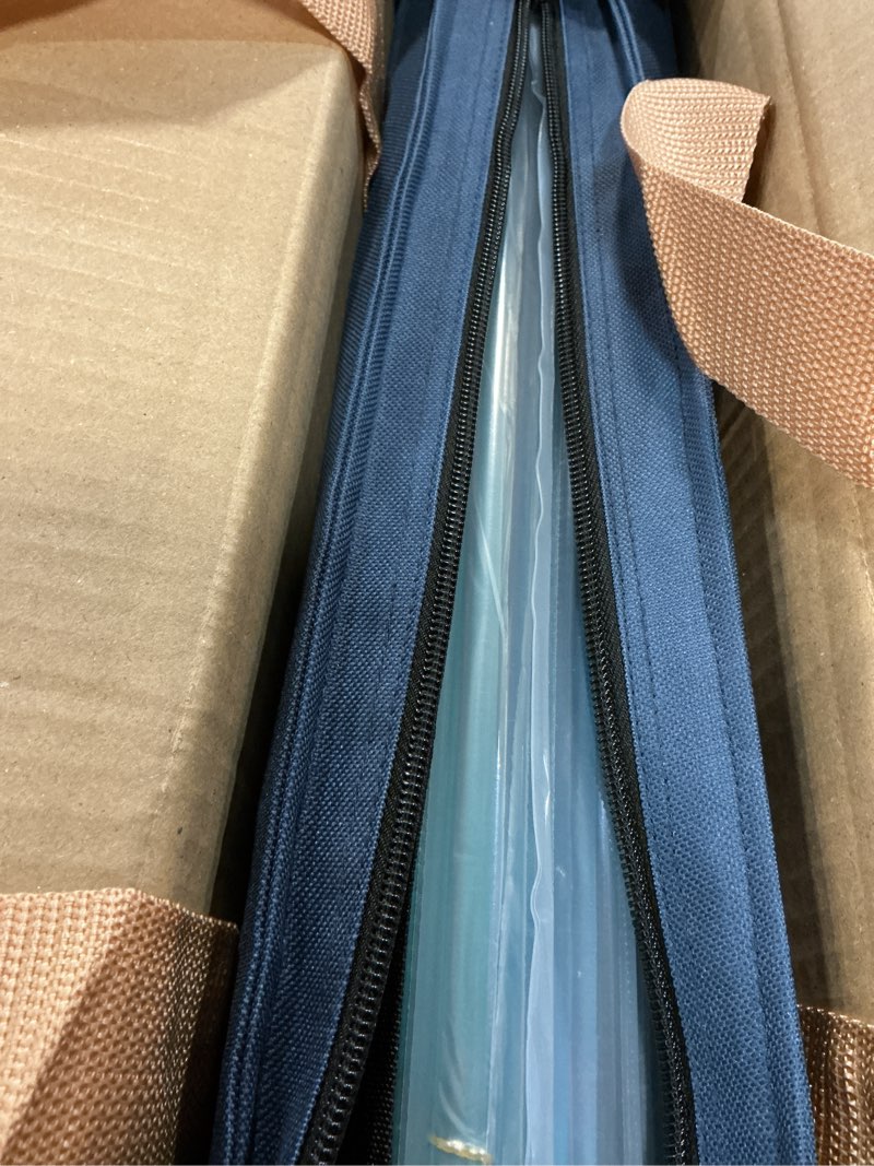 Condition photo showing New/Like New for american mahjong game set, 166 premium white tiles, 4 all-in-one color rack/pushers, complete mahjong set blue carrying bag