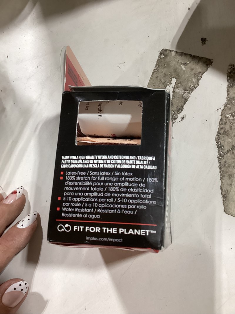 Condition photo showing New/Like New for rocktape go extra-sticky adhesive pre-cut kinesiology tape (beige) extrasticky beige