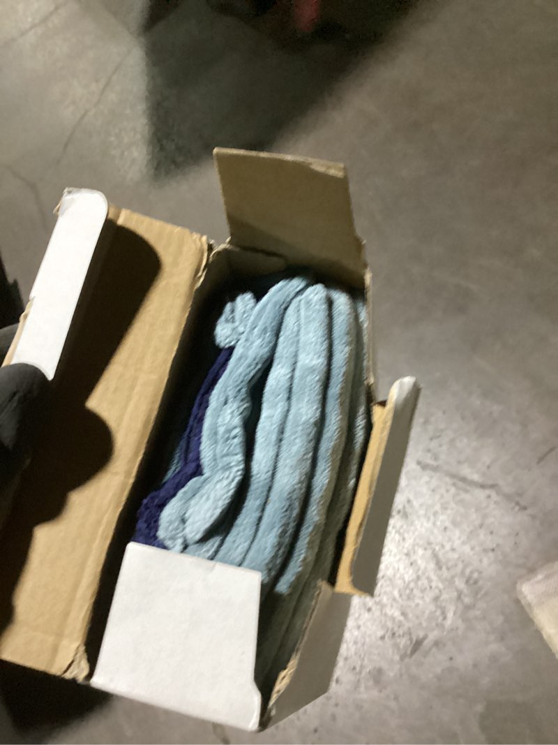 Condition photo showing Good Condition for Topfinel Decorative Throw Pillow Covers Dusty Blue Navy Series 18x18 Inch Set of 4,Summer Corduroy Striped Toss Pillows for Couch,Patio,Balcony,Children Bedroom,Modern Fluffy Blue Gradient Shams