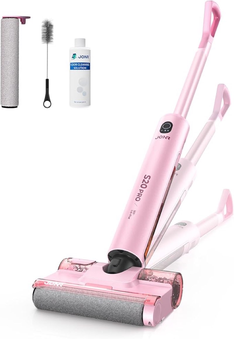 jonr s20 pro 180° lay flat wet dry vacuum cleaner - smart adjusting suction cleans under low furniture (3.5"), self-cleaning brush, 2-in-1 vacuum and mop for pet hair, kitchen spills & all floor types