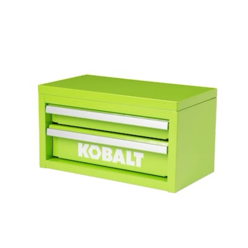 kobalt portable tool box 10.83-in w x 5.91-in h x 5.91-in d 2 -drawer green steel tool box