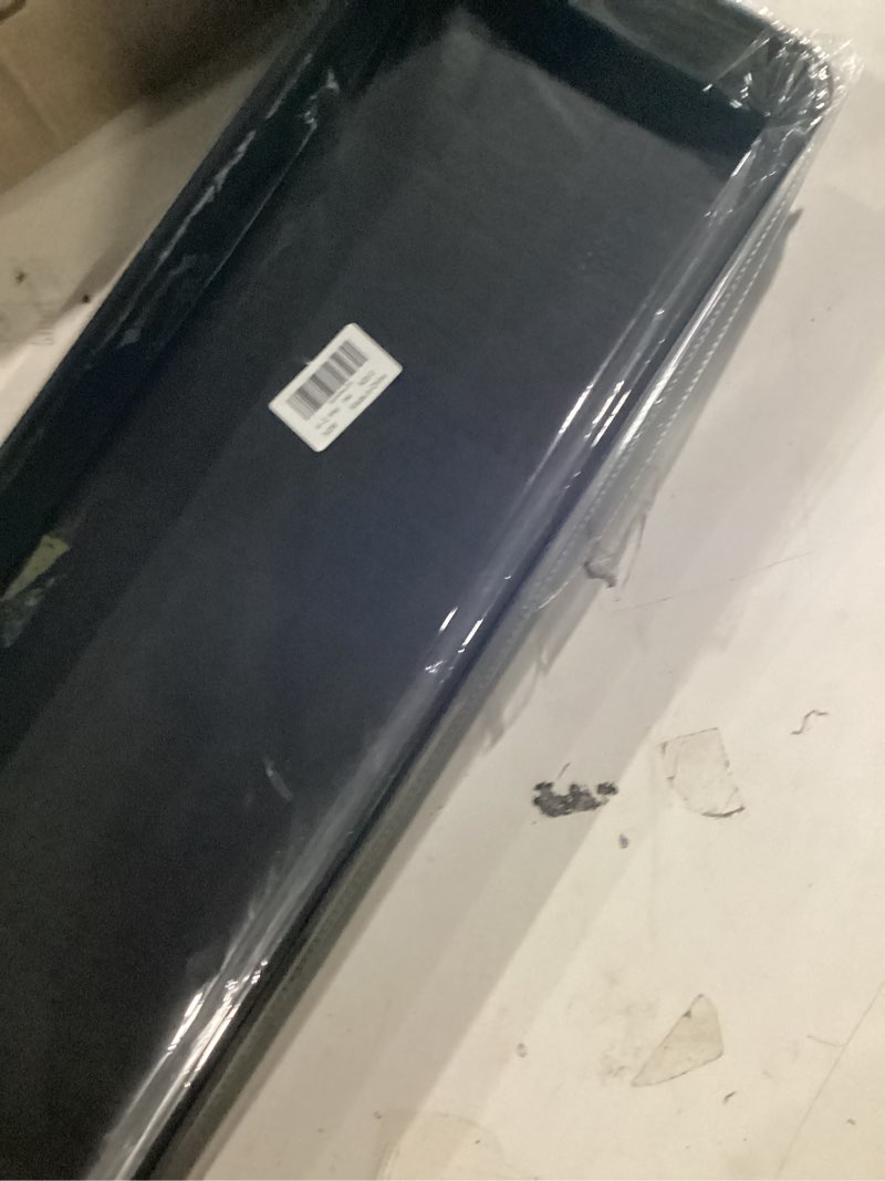 Condition photo showing New/Like New for 2 Pack of Plastic Plant Tray Saucer Rectangular 24 inch, Plant Trays Saucers for Indoors Outdoor, Plant Water Drip Tray for Flower Pot Planter, Windowsill Plant Tray (8 X 24'', Black) 24'' x 8'' x 1.5'' (2 pack) Black