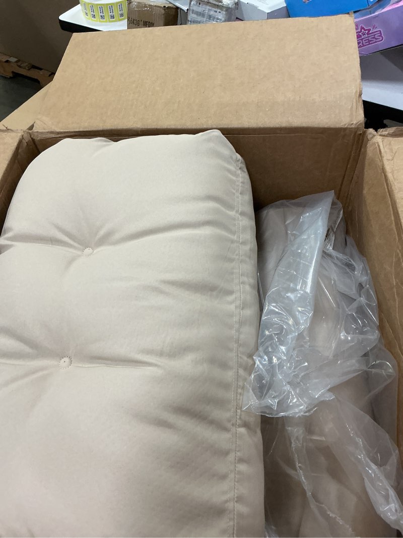 Condition photo showing Good Condition for kigley chaise lounge cushions 75 x 22 x 5 inches soft lounge chair cushion spring/summer seasonal replacement for outdoor indoor home office(beige,2 pcs) 2 beige
