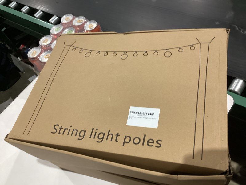 Condition photo showing New/Like New for 7 Pack String Light Poles,Metal Poles for Hanging Outdoor Light Strings,7 Pack 10 FT Light Poles Stand for Outside Garden,Patio,Wedding,Backyard,Deck,Party