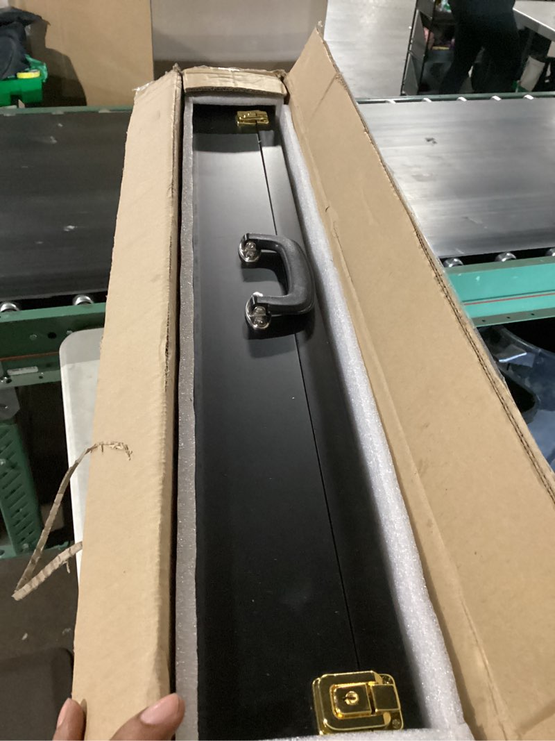 Condition photo showing Good Condition for trade show display case, 36" x 24" wooden frame card display case clear acrylic showcase with locks for jewelry craft collector pastry shows(black)
