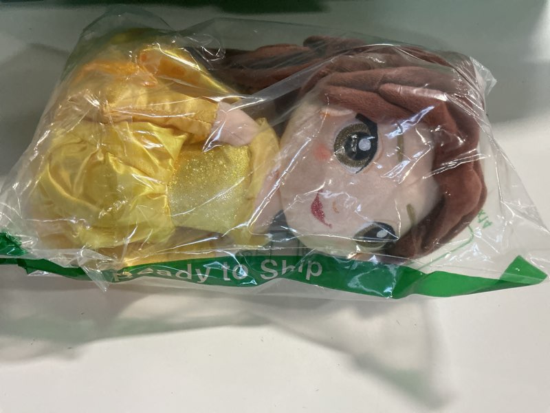 Condition photo showing As Is for Disney Store Official Princess Plush Doll, Belle from Beauty and The Beast, Medium 14 Inches, Soft Plushy with Embroidered Features, Princess Toys for Girls, Disney Dolls, Stuffed Animals for Girls