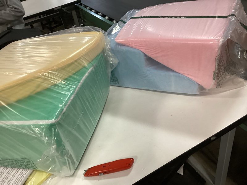 Condition photo showing Good Condition for 4 Piece Foam Climbing Blocks for Toddlers, Baby Climbing Gym with Ultra High Density Foam for Crawling and Sliding, Indoor Soft Play Set for Infant, Babies & Kids - Multicolor (Multicolor A, 4-Piece) 4-Piece Multicolor a