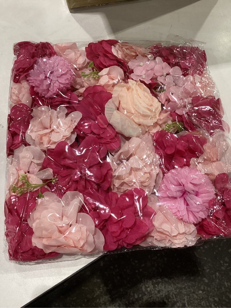 hot pink flower wall backdrop: wedding background 12 packs 3d floral wall panels for bridal shower p