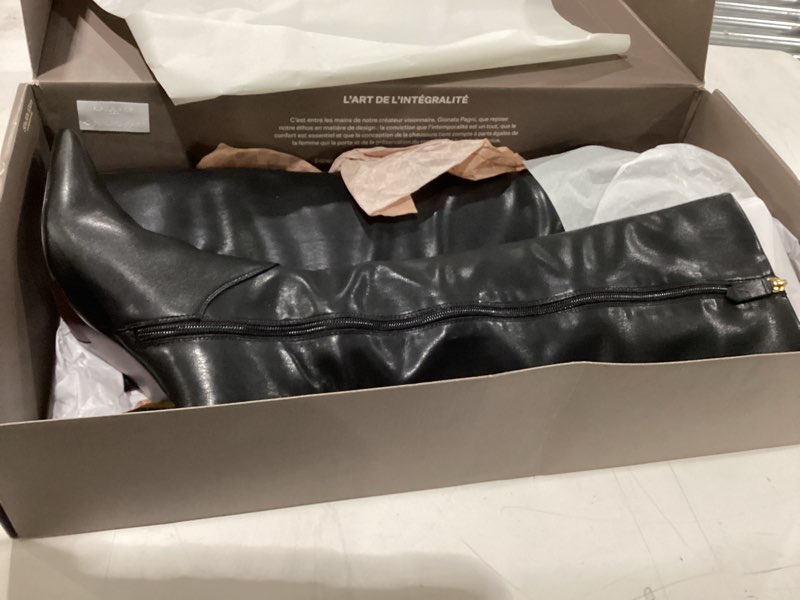 franco sarto womens lyla pointed toe knee high boots black leather 10 m