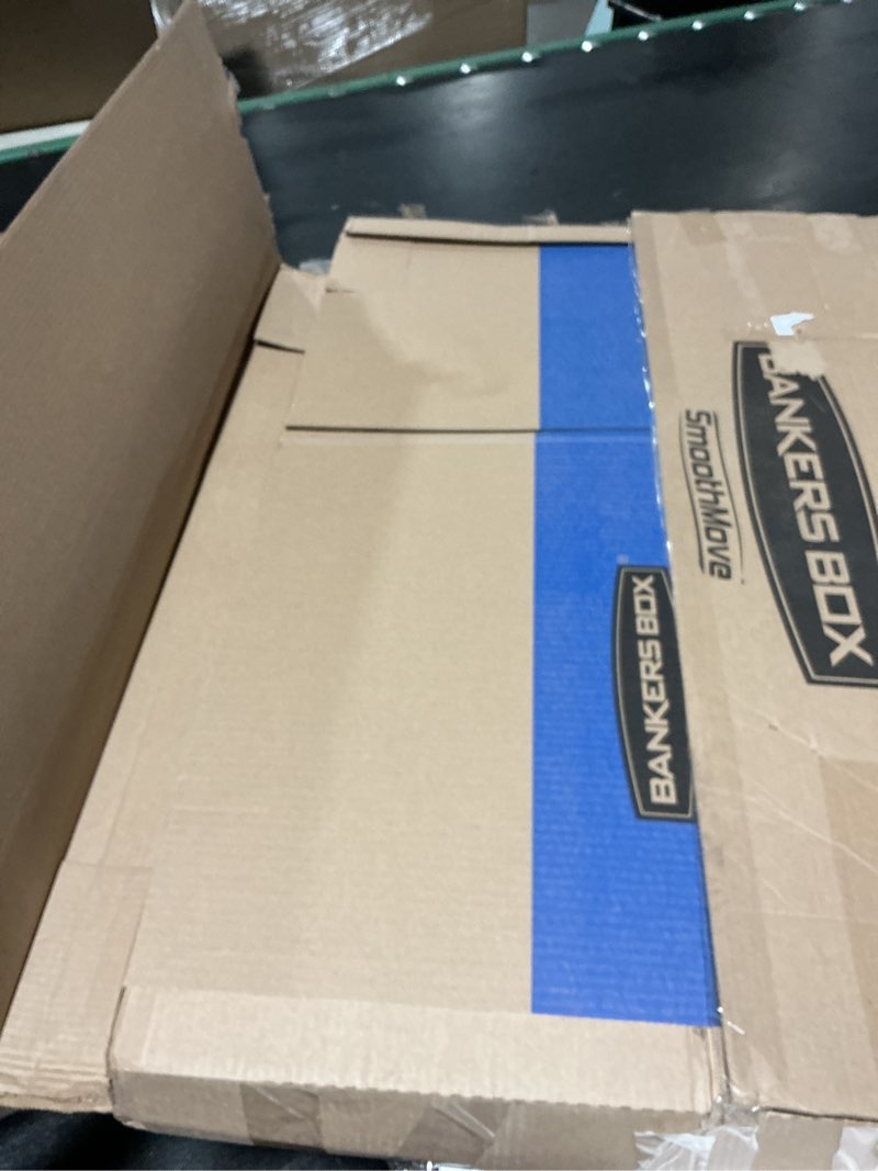 Condition photo showing New/Like New for Bankers Box Large Prime Moving Box 6 Pack, Reinforced Handles, Tape-Free Assembly, Attached Lid, 18-in x 18-in x 24-in (0062904) Large 6 Pack